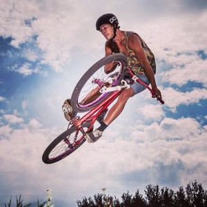 Frederik Leth whipping on the dirtjump bike